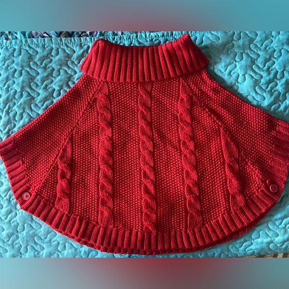 Red KNIT Poncho Carters Size 5T - Picture 1 of 3